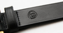 画像をギャラリービューアに読み込む, MERCER ITALIAN VEGETABLE TANNED OILED LEATHER BELT(ブラック)の刻印