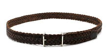 画像をギャラリービューアに読み込む, MERCER ITALIAN VEGETABLE TANNED OILED LEATHER MESH BELT(ダークブラウン)の全体像