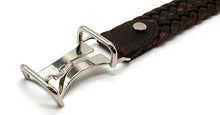 画像をギャラリービューアに読み込む, MERCER ITALIAN VEGETABLE TANNED OILED LEATHER MESH BELT(ダークブラウン)のバックル(表)