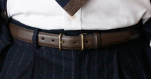 画像をギャラリービューアに読み込む, Morikawa GERMAN CALF BELT(ダークブラウン)の着用イメージ
